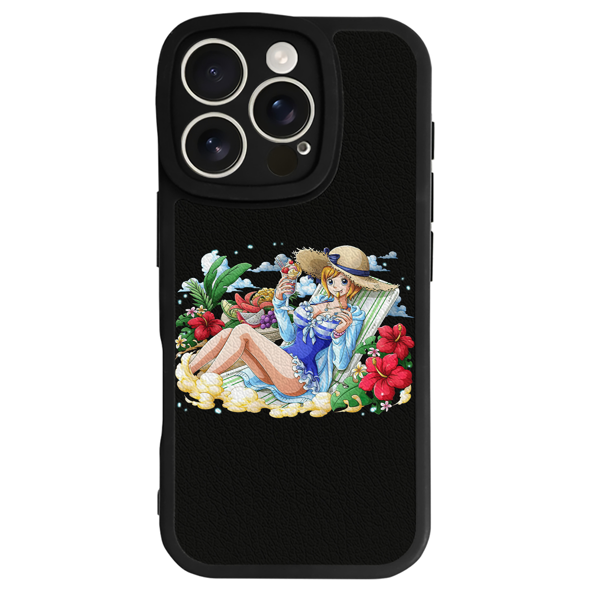 （画像用） ワンピース ナミ ONE PIECE Nami 【iPhone 16シリーズ対応】シリコンスマホケース（レザー調） 材質：シリコン